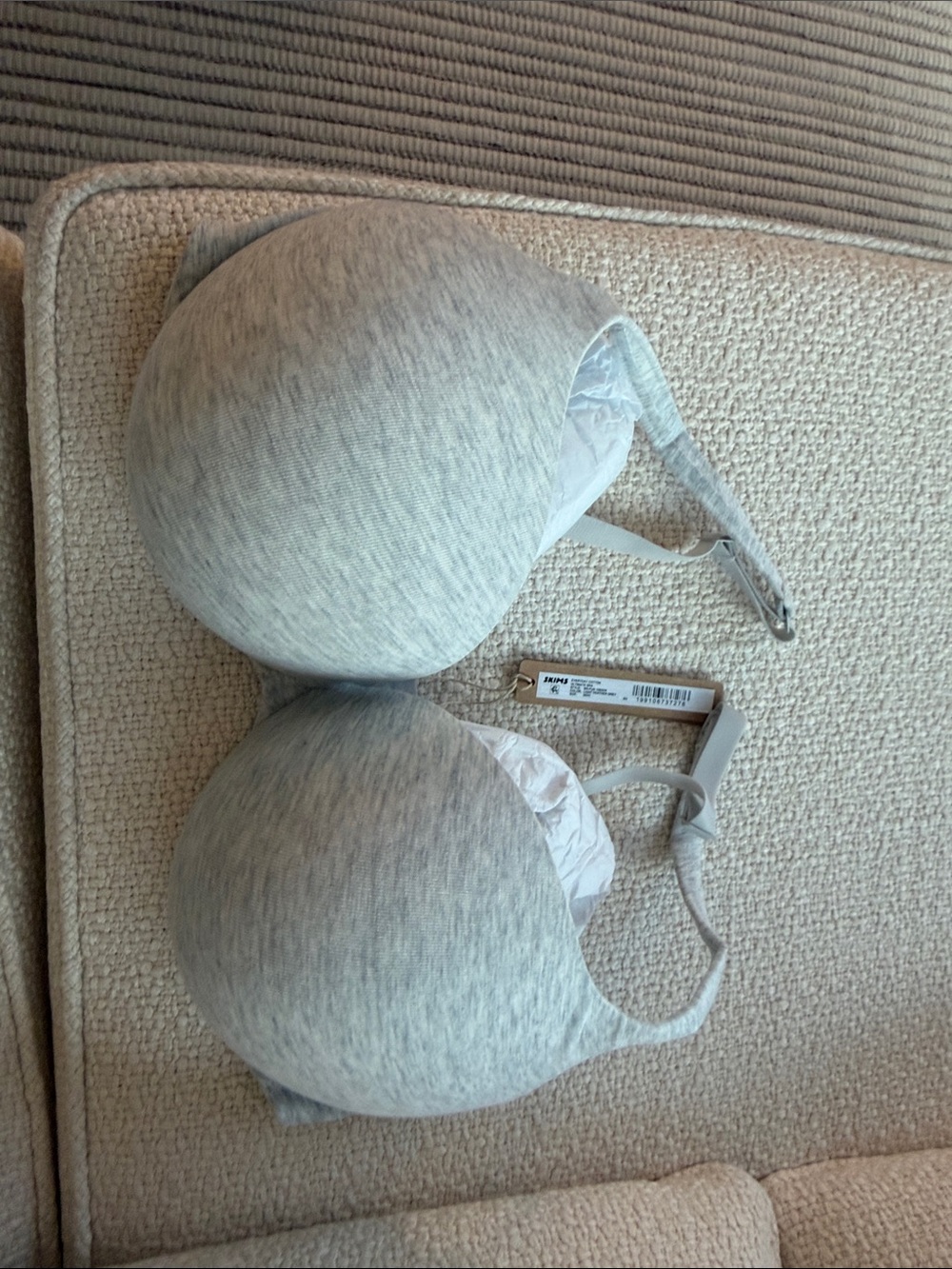 SKIMS Heather Gray Everyday Cotton Bra 36DD Brand New